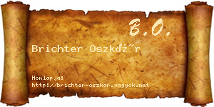 Brichter Oszkár névjegykártya